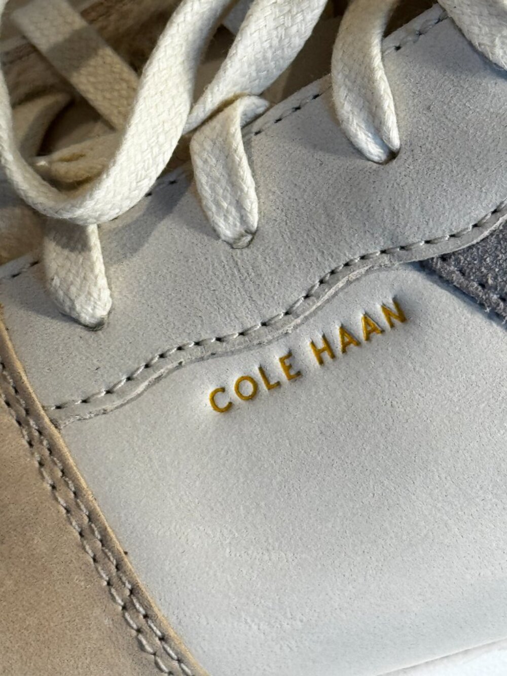 Cole Haan Grand Crosscourt Faux Fur Lined Tan Beige Suede Sneakers Size 9 - Picture 6 of 12
